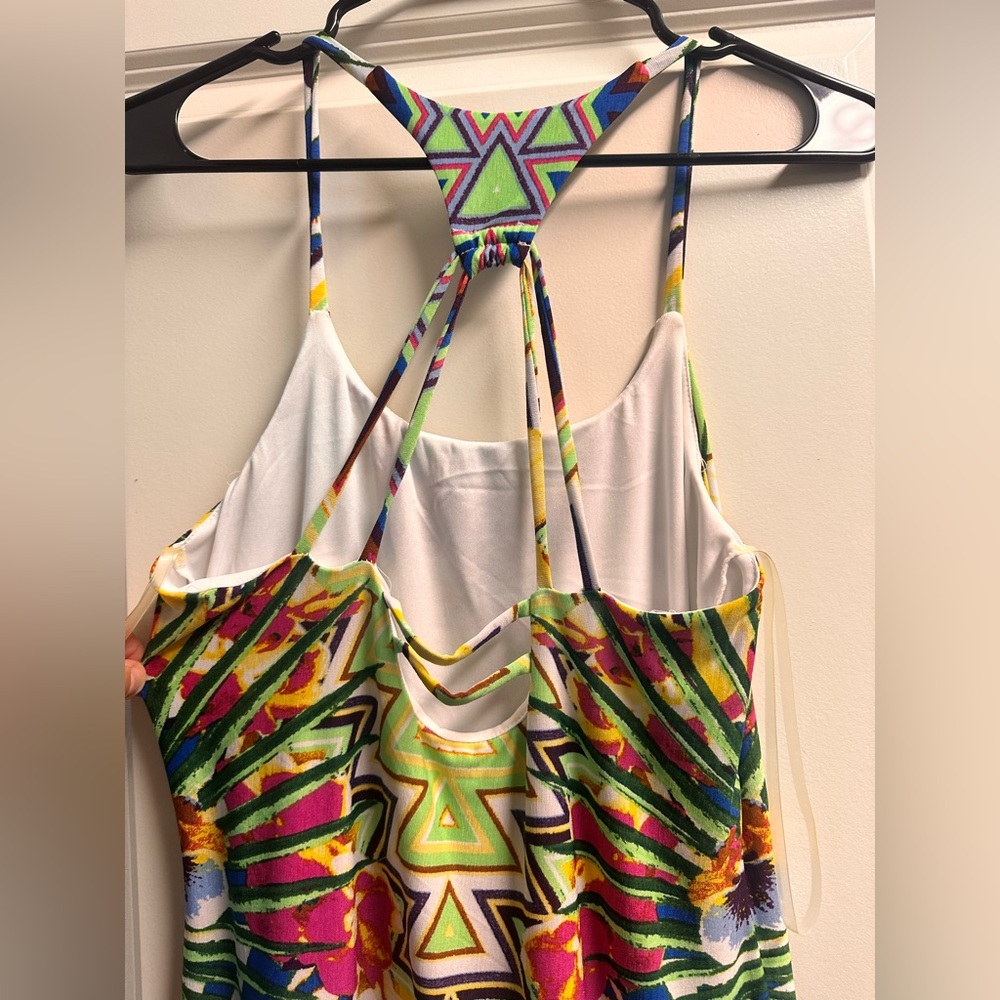 MULTI-COLOR PRINT STRAPPY BACK MAXI DRESS - Picture 3 of 6